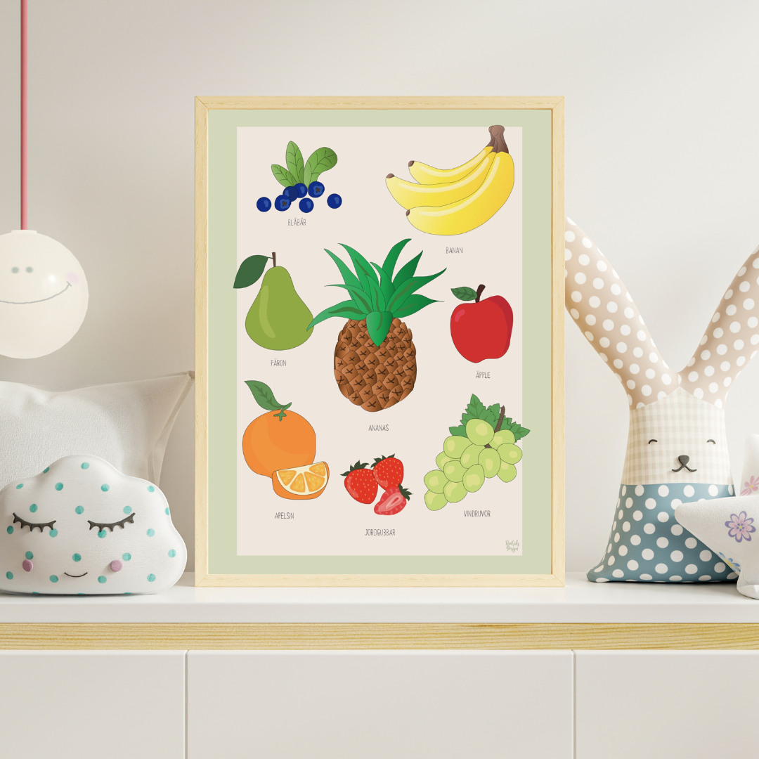 Barnposters - frukt och grönsaker