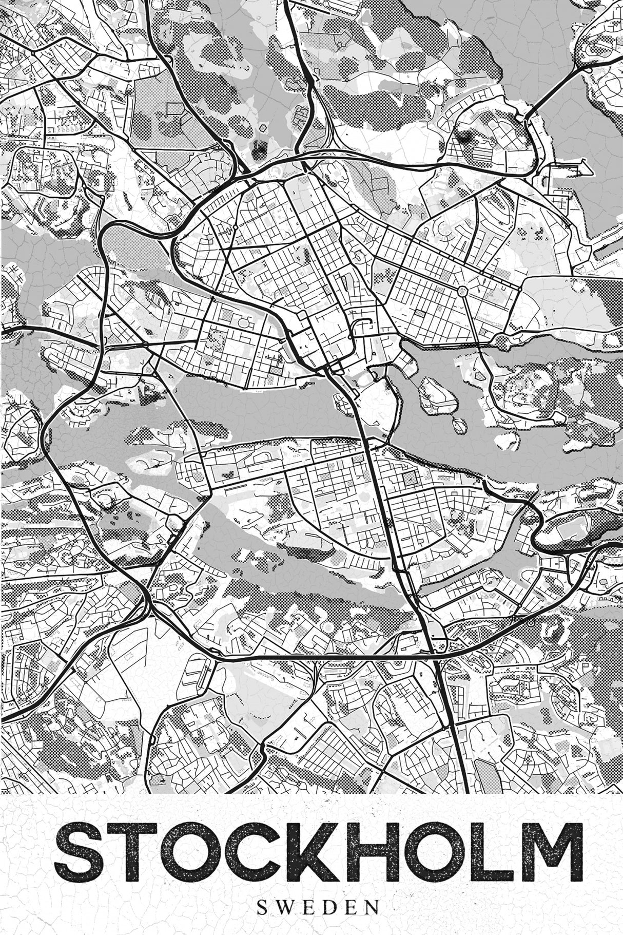 Stockholm White Poster och Canvastavla