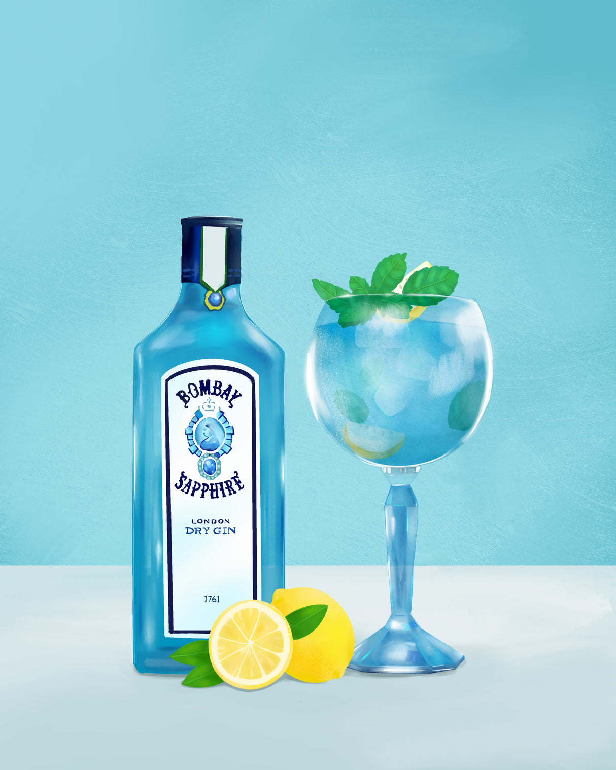 Gin Cocktail Poster och Canvastavla