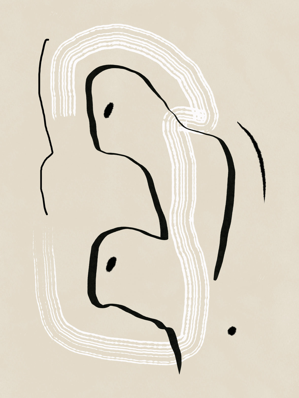Reclining nude line art Poster och Canvastavla