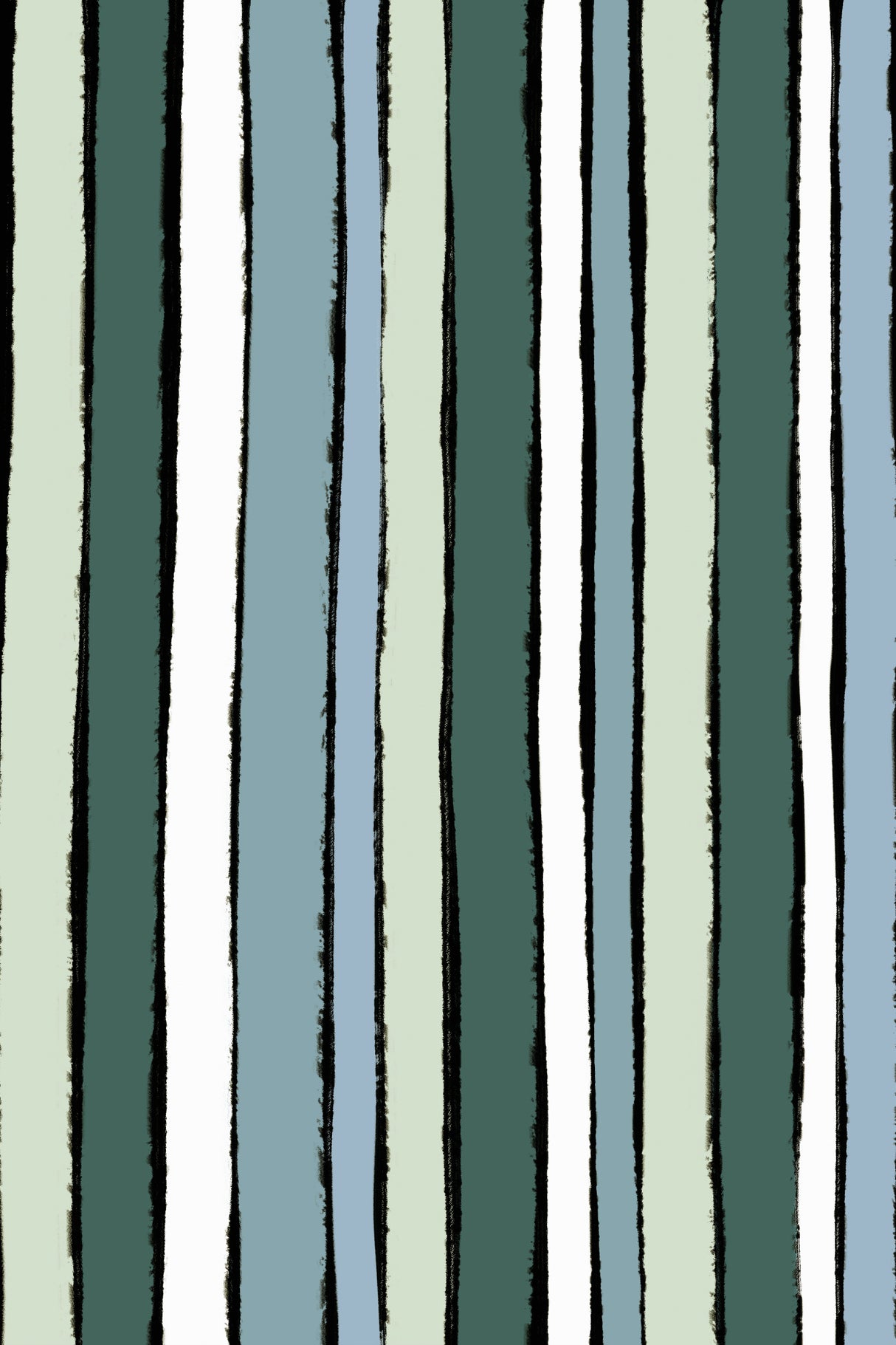 Smaragd Green Stripes Poster och Canvastavla