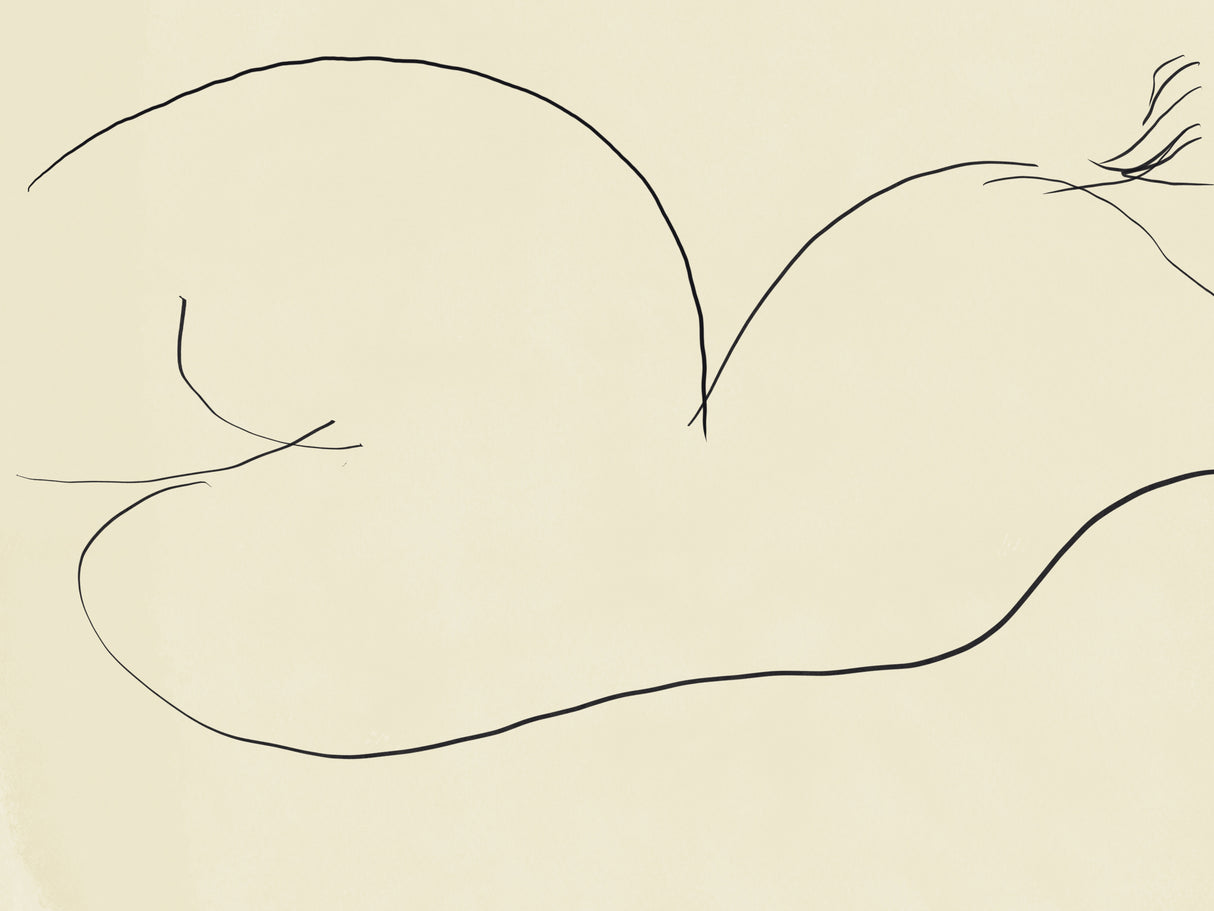 Minimal line art reclining nude Poster och Canvastavla