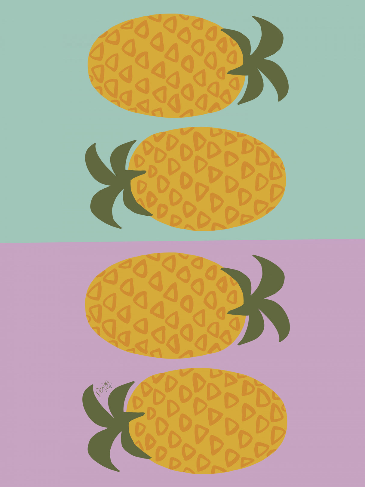 Pineapple Party Poster och Canvastavla