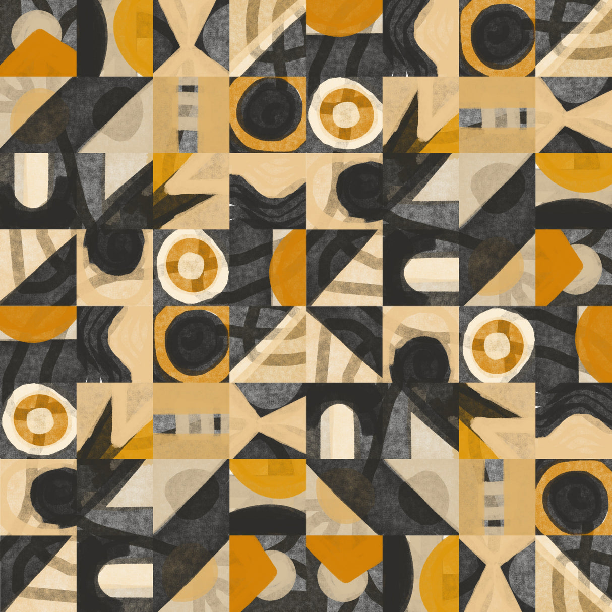 Mid Century Grid Pattern Eight Poster och Canvastavla