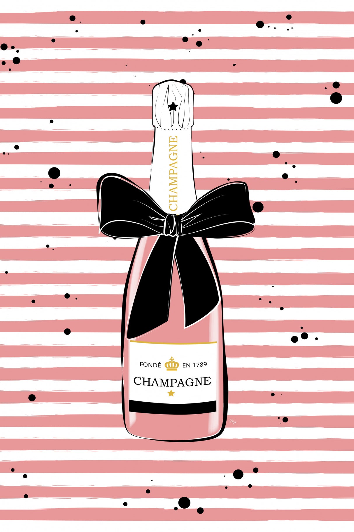 Pink Champagne Poster och Canvastavla