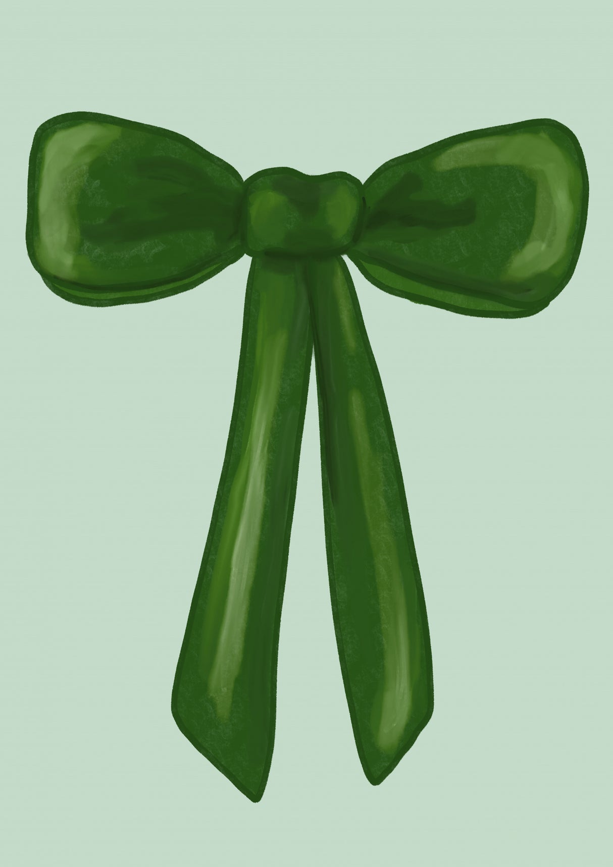 Green Bow Poster och Canvastavla