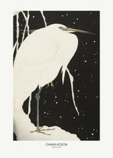 Heron In The Snow Poster och Canvastavla