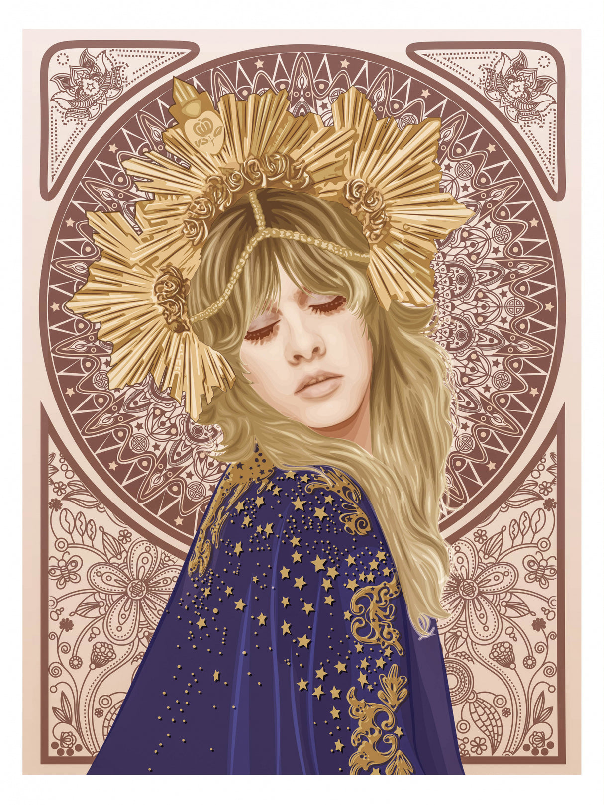 Stevie Nicks Mucha Poster och Canvastavla
