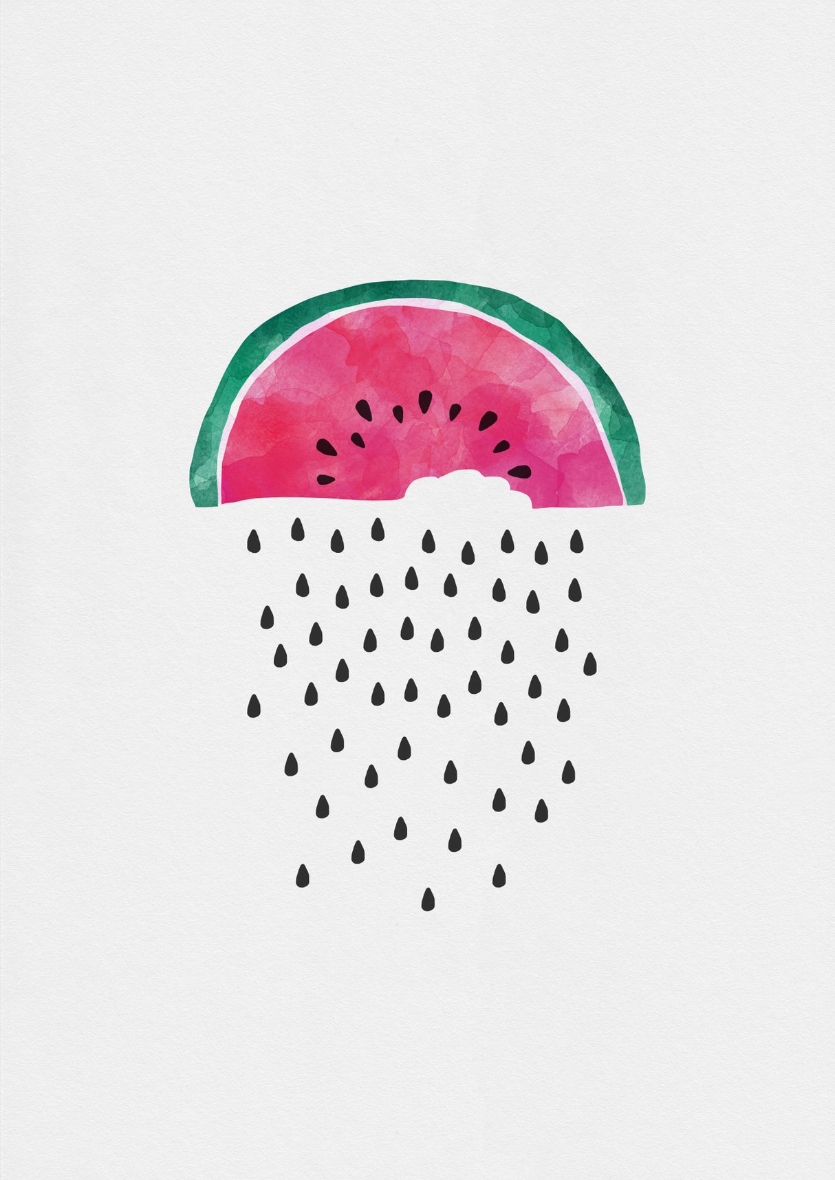 Watermelon Rain Poster och Canvastavla