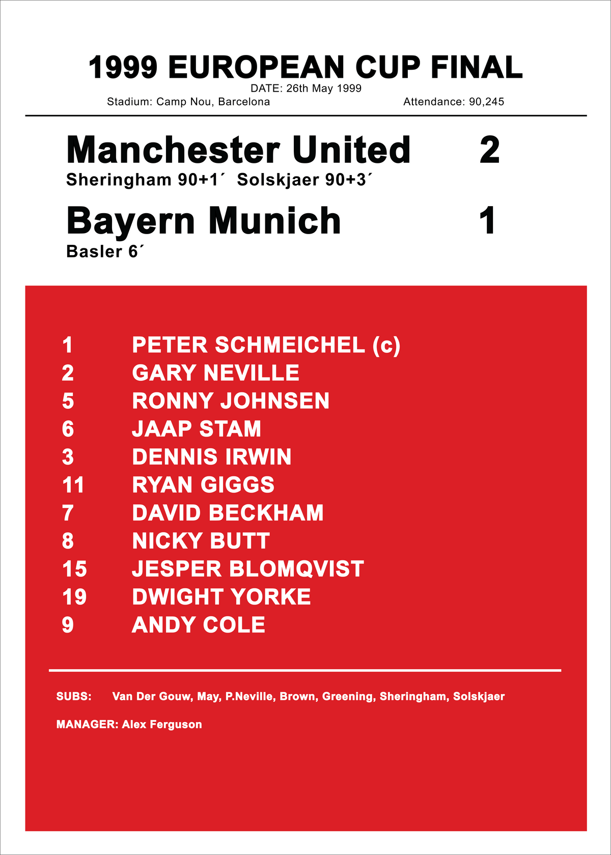 1999 Manchester United European Cup Final