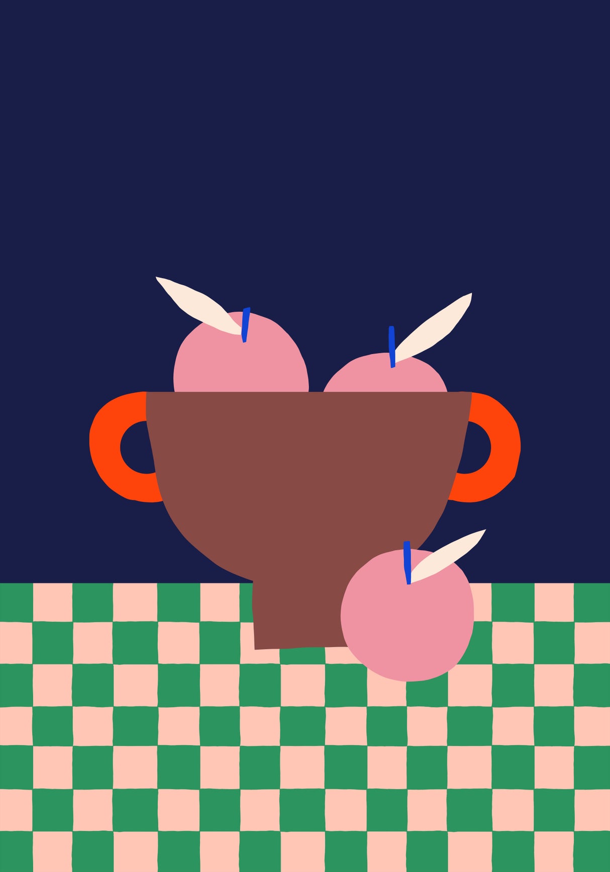 Fruit Bowl with Pink Apples Poster och Canvastavla
