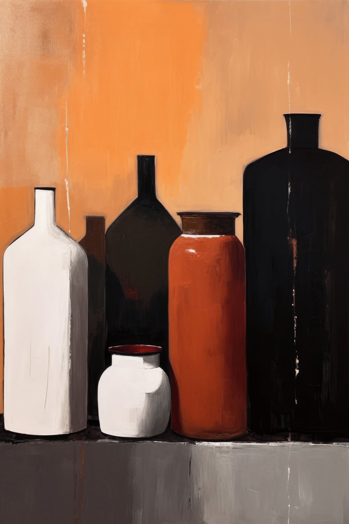 Still Life With Big Bottles Poster och Canvastavla
