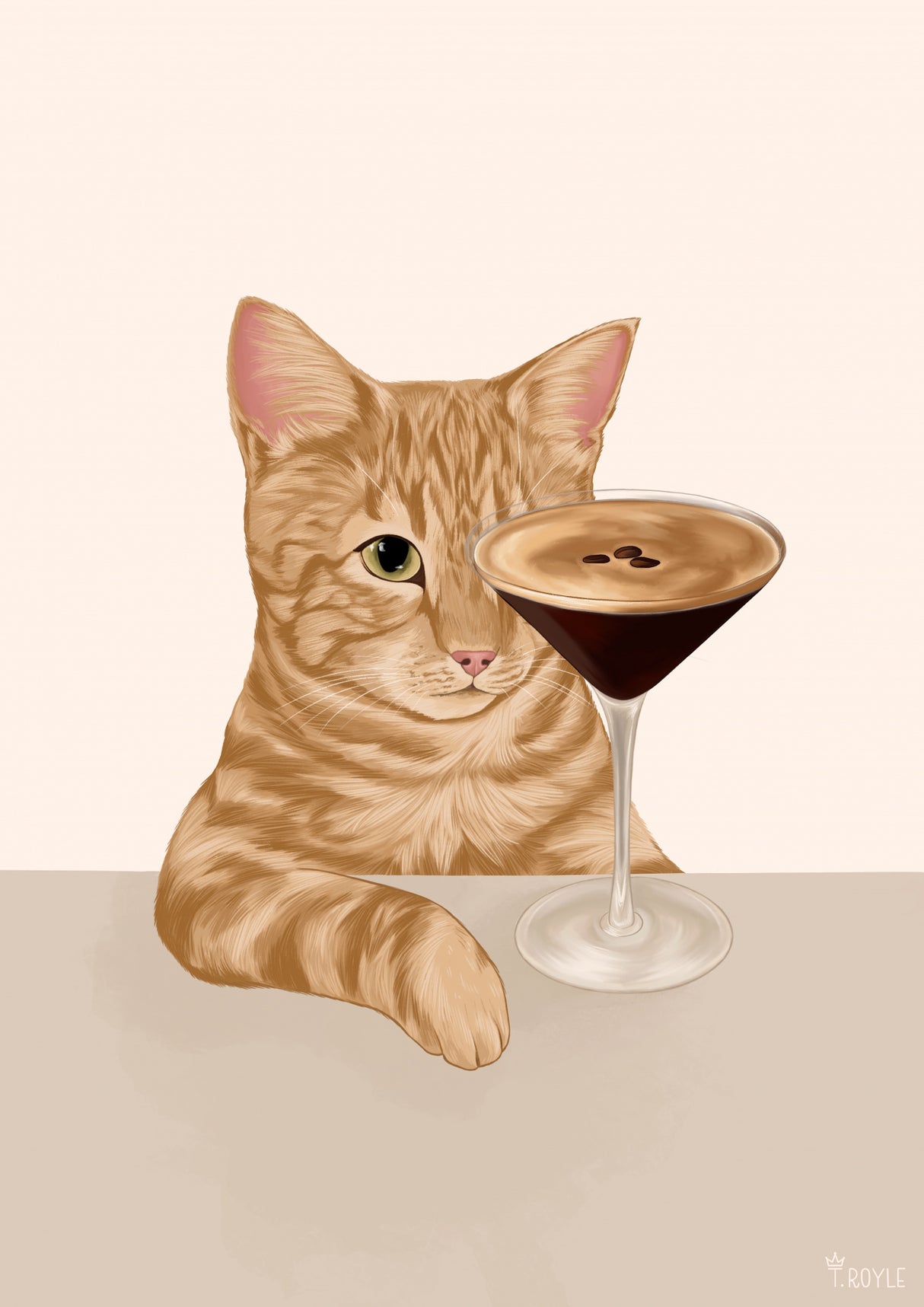 Ginger Cat with Espresso Martini Poster och Canvastavla