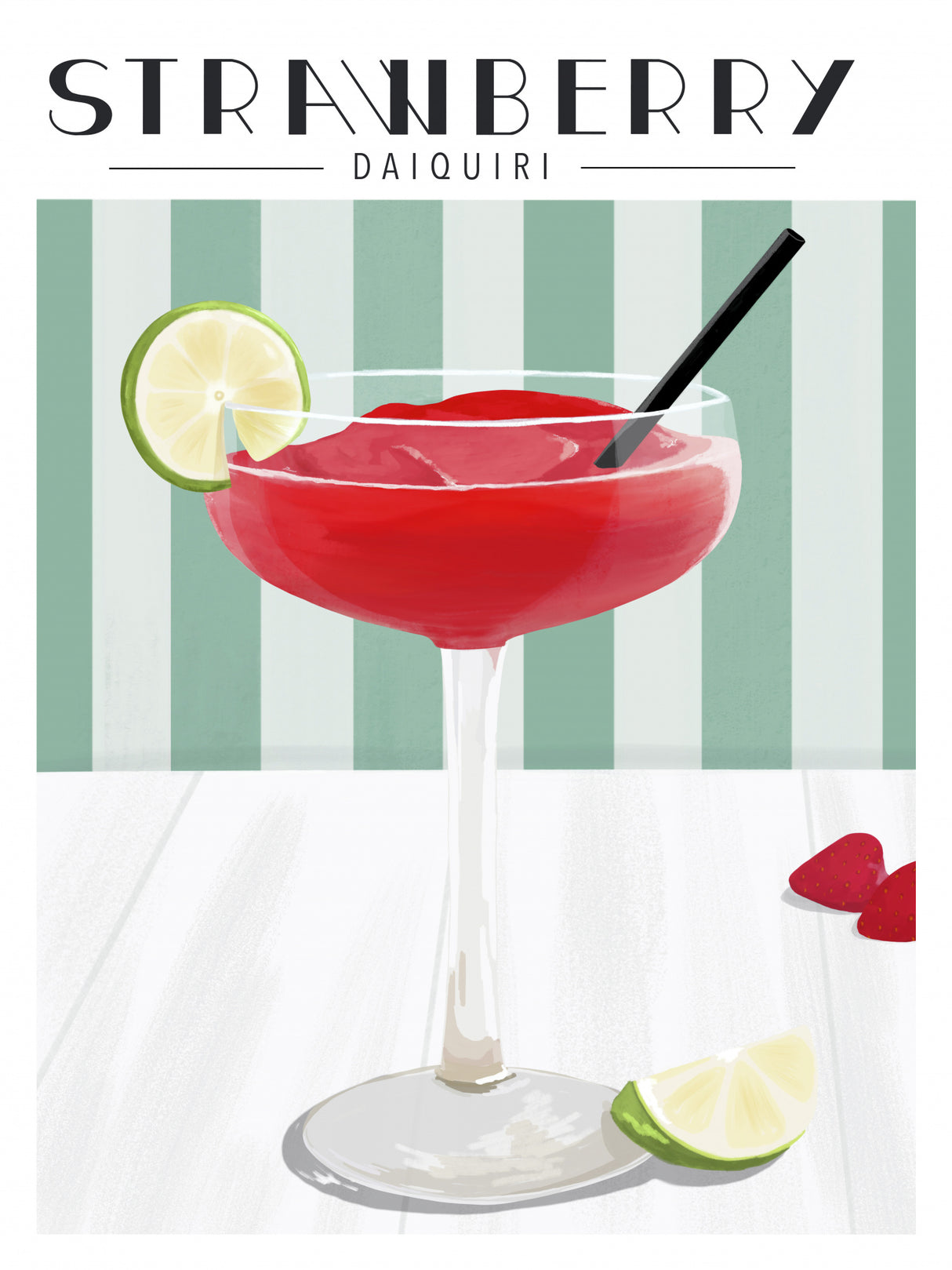 Strawberry Daiquiri Poster och Canvastavla