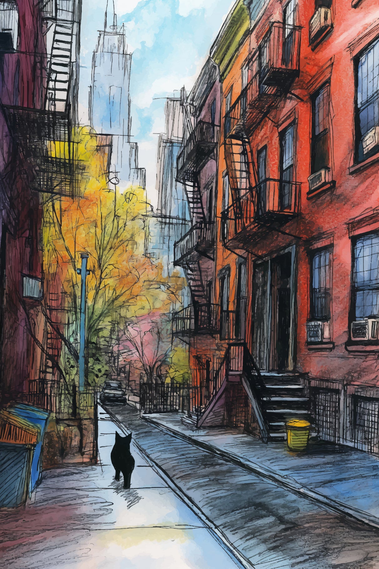 City Cat Poster och Canvastavla