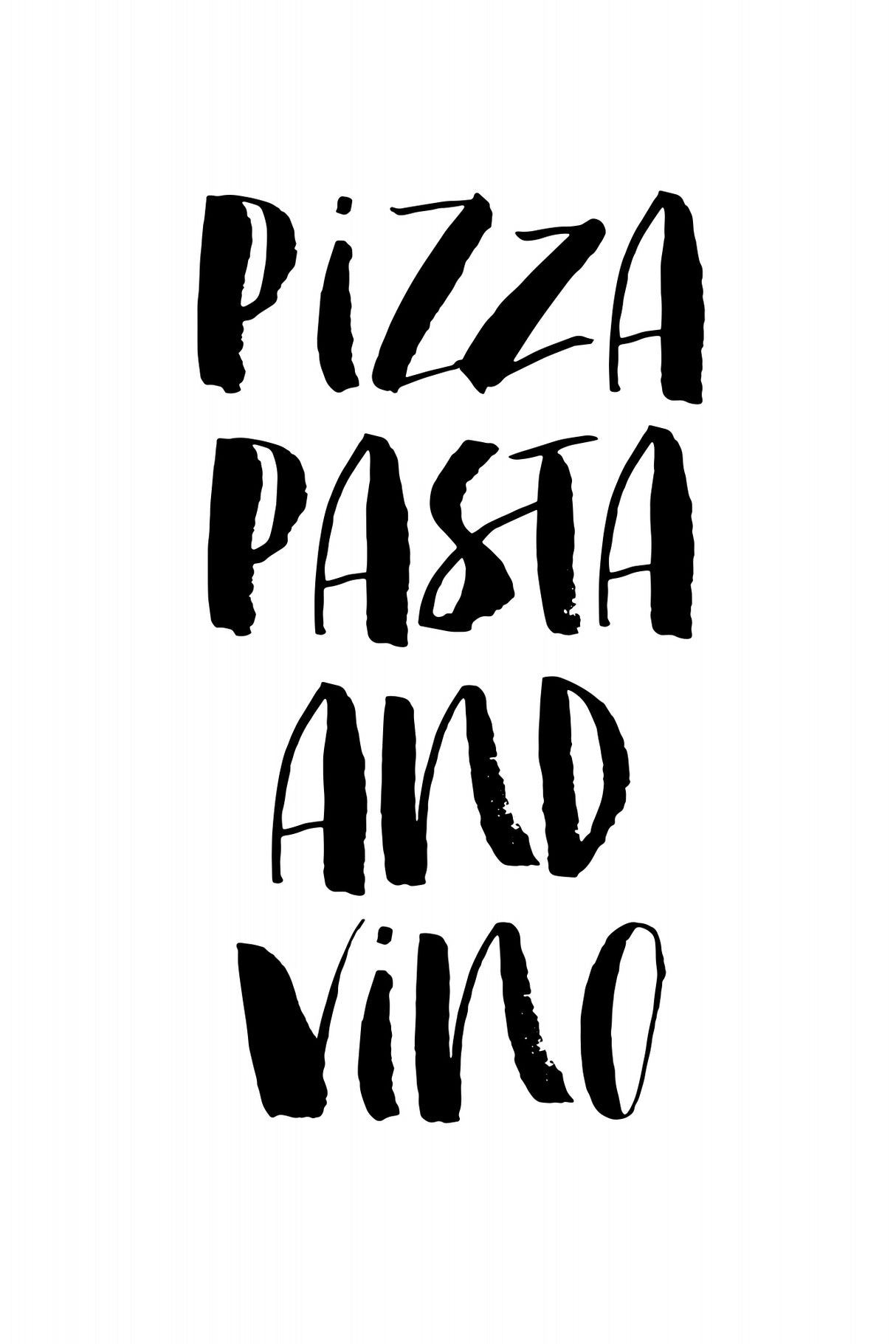 Pizza Pasta and Vino Poster och Canvastavla