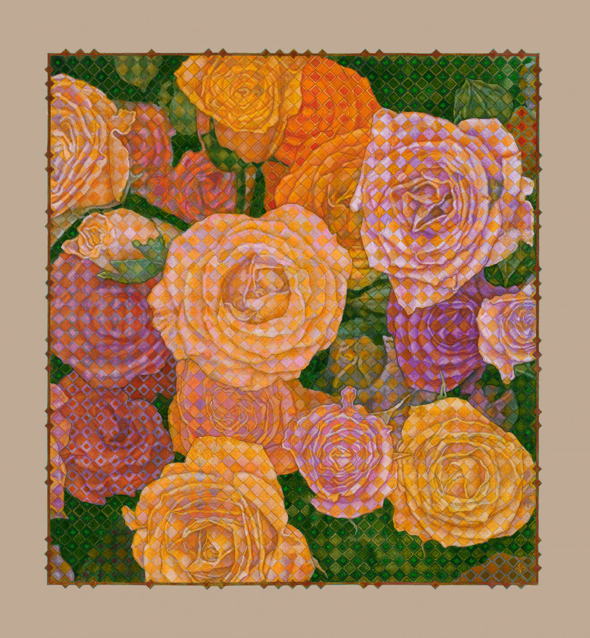 Grid of beauty - Roses Poster och Canvastavla