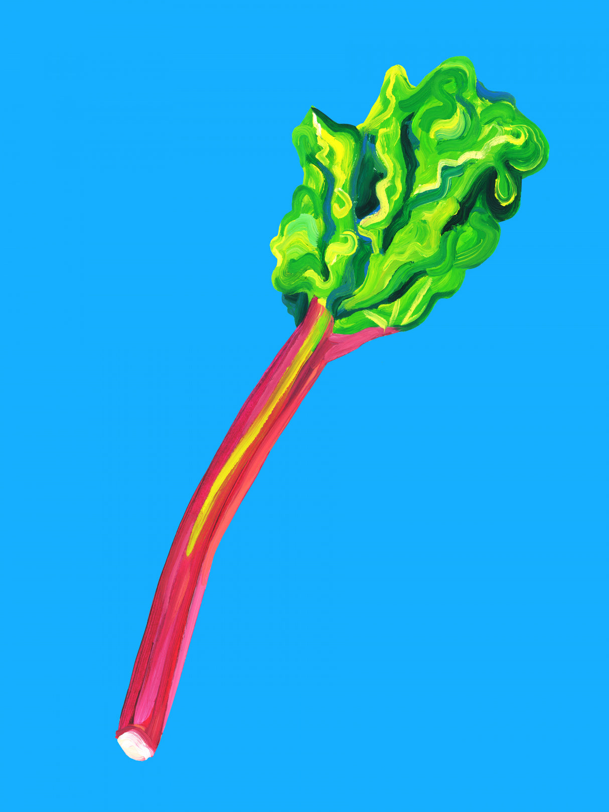 Rhubarb Light Blue Poster och Canvastavla
