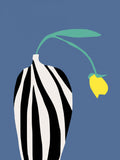 Tulip In Zebra Striped Vase Poster och Canvastavla