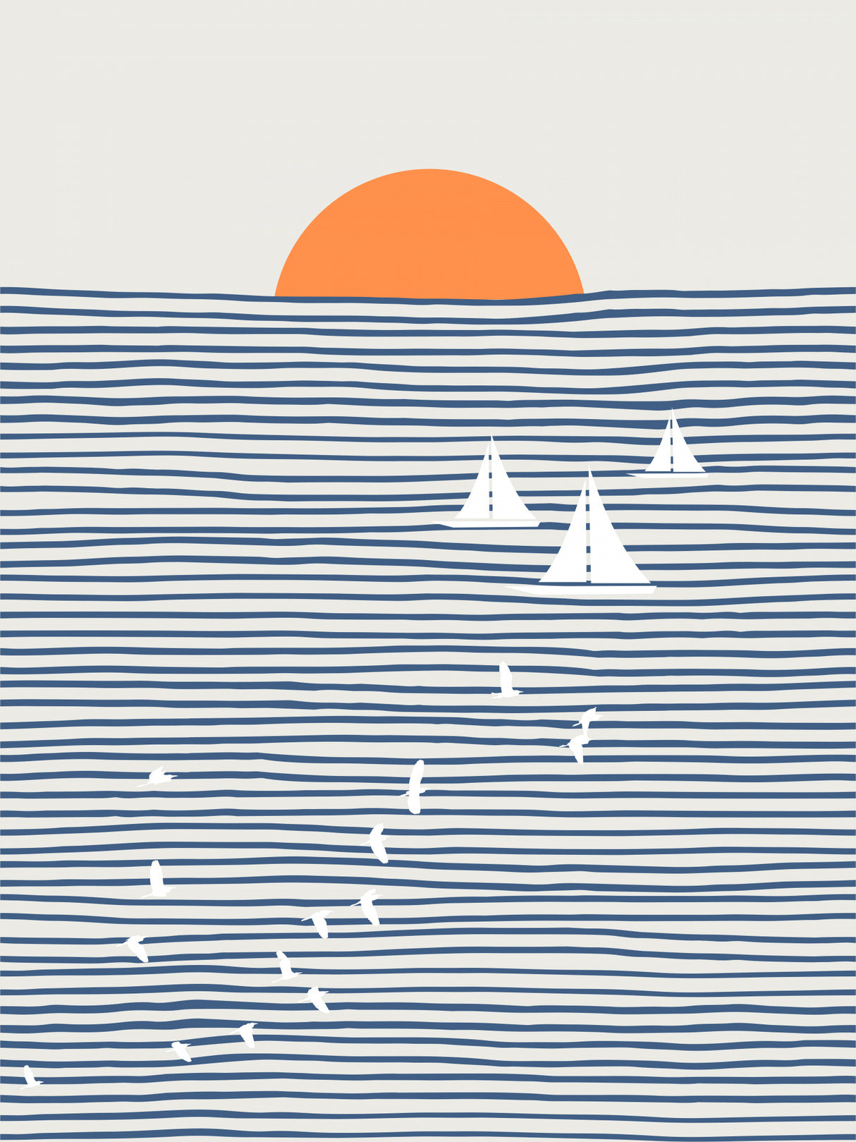 Three White Sails Poster och Canvastavla