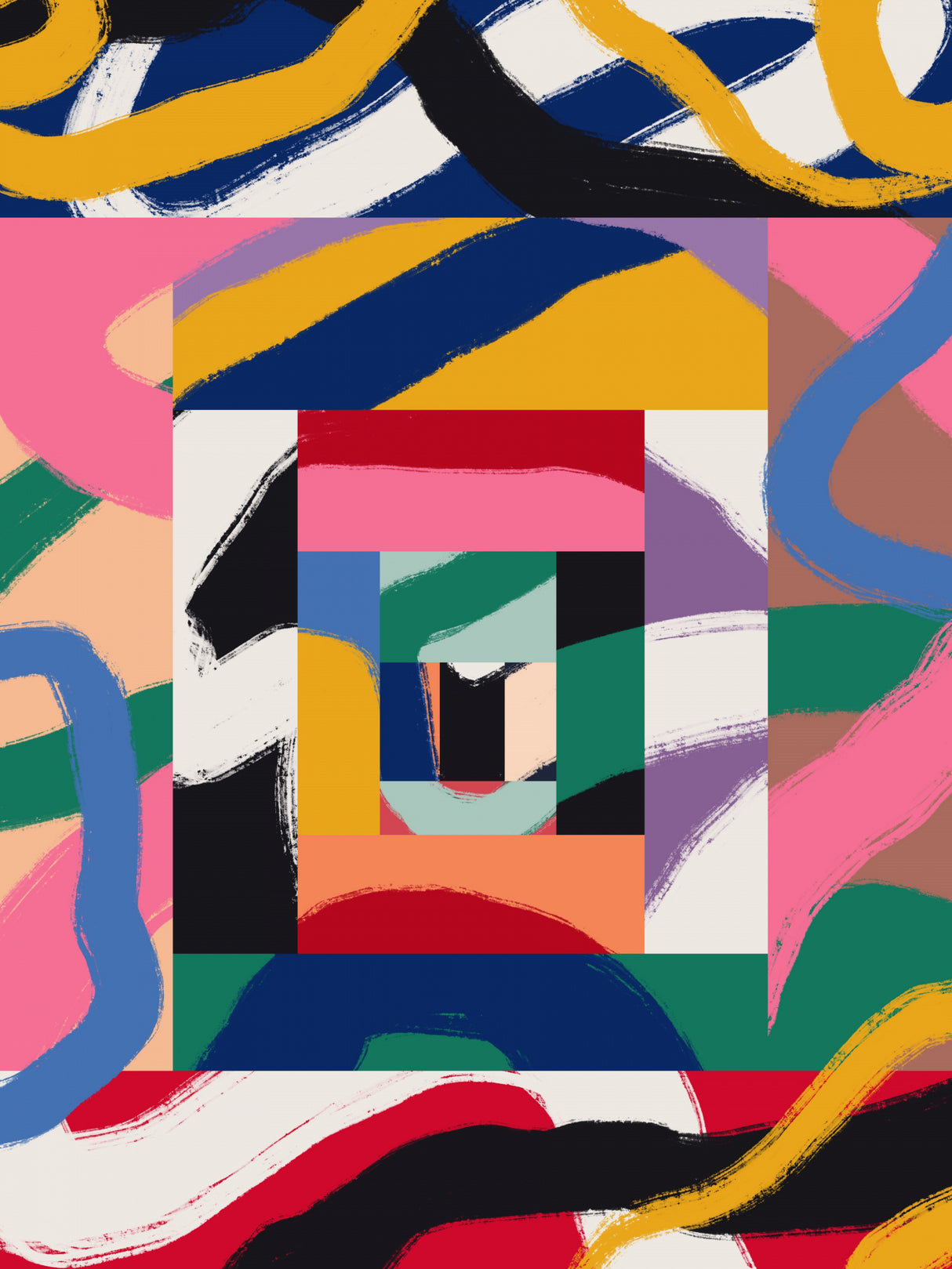 Rainbow Ribbons Abstract Poster och Canvastavla