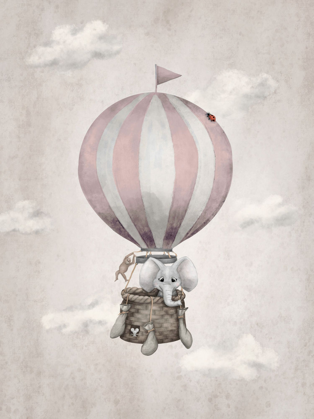 Luftballong Elefant Rosa helbild