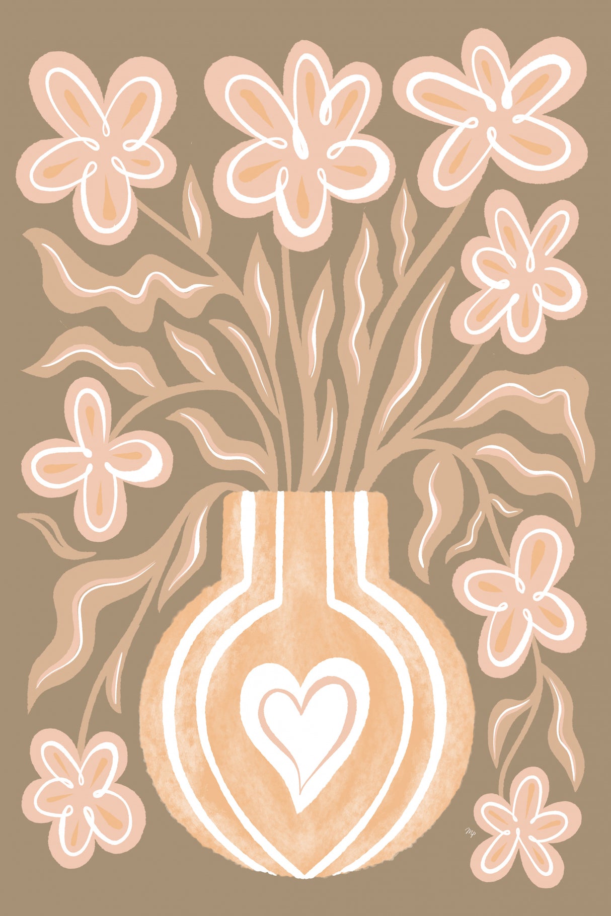 Calm Flowers Poster och Canvastavla