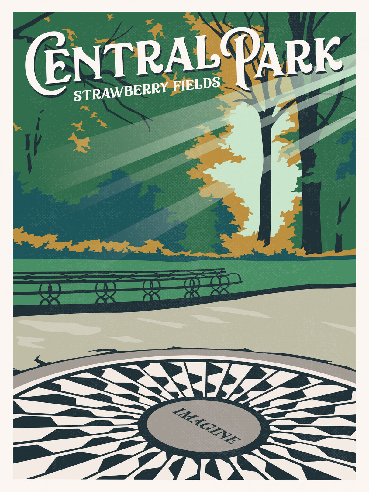 Central Park New York Travel Print Poster och Canvastavla
