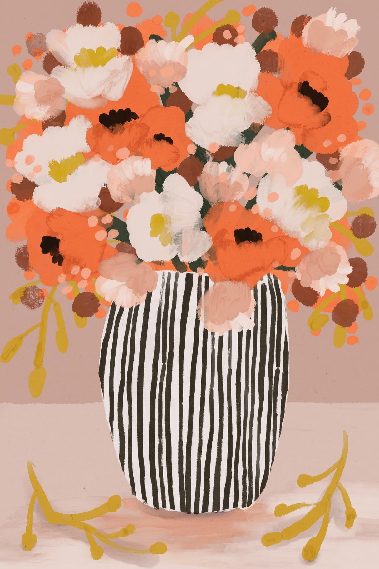 Pastelflowerimpressionno10 Poster och Canvastavla