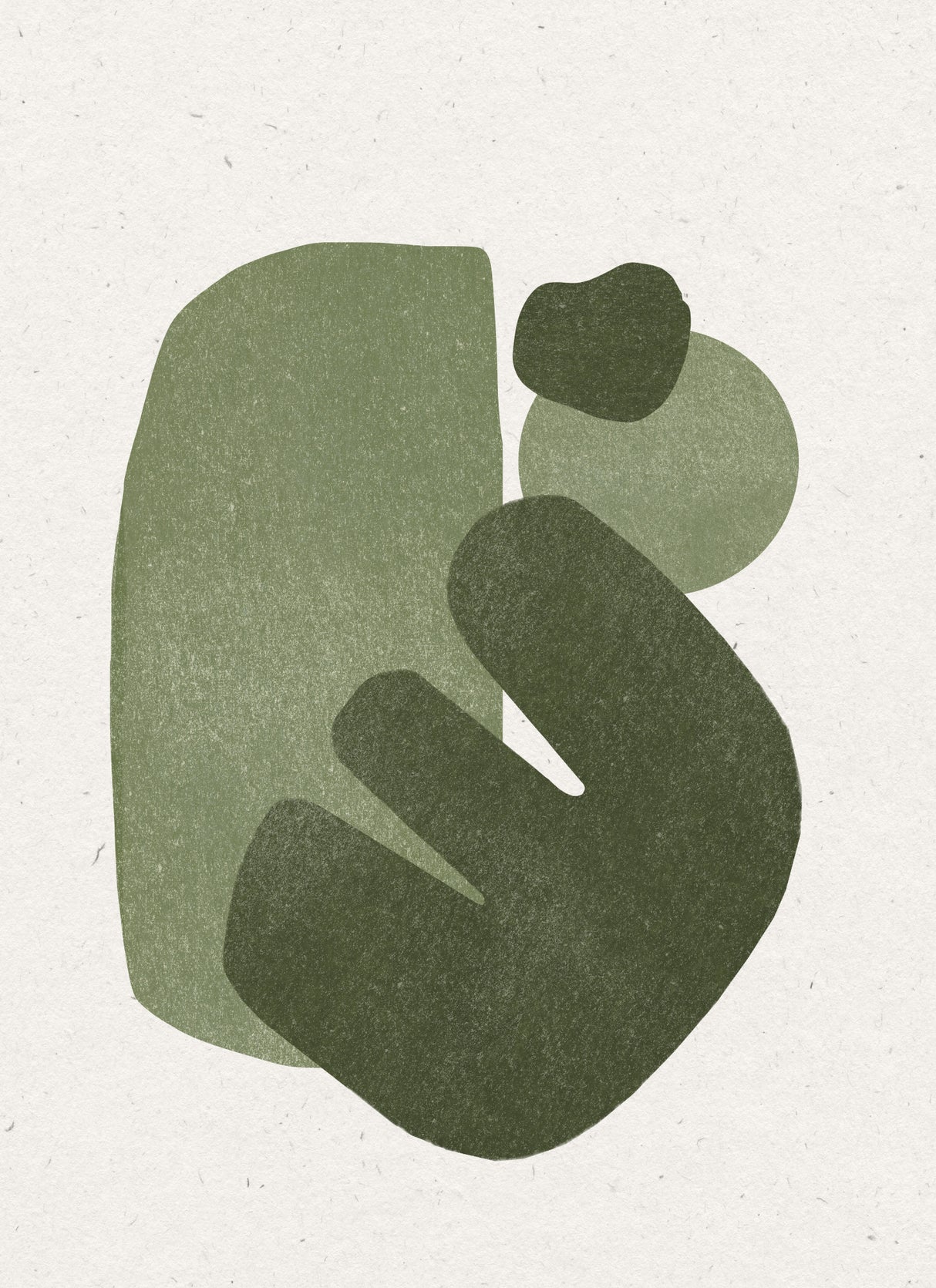 Modern Green Shapes Poster och Canvastavla