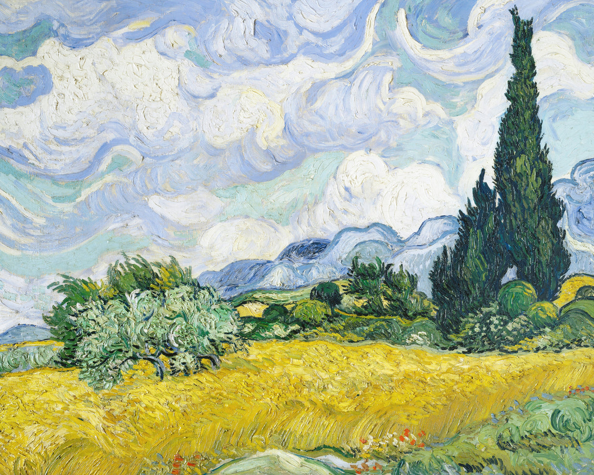 Wheat Field With Cypresses Poster och Canvastavla