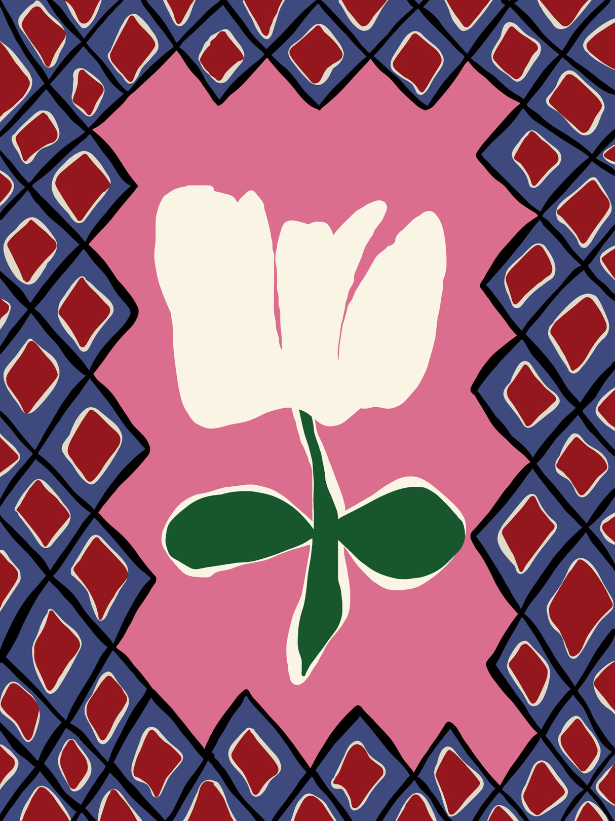 Petal plaid playtime I Poster och Canvastavla