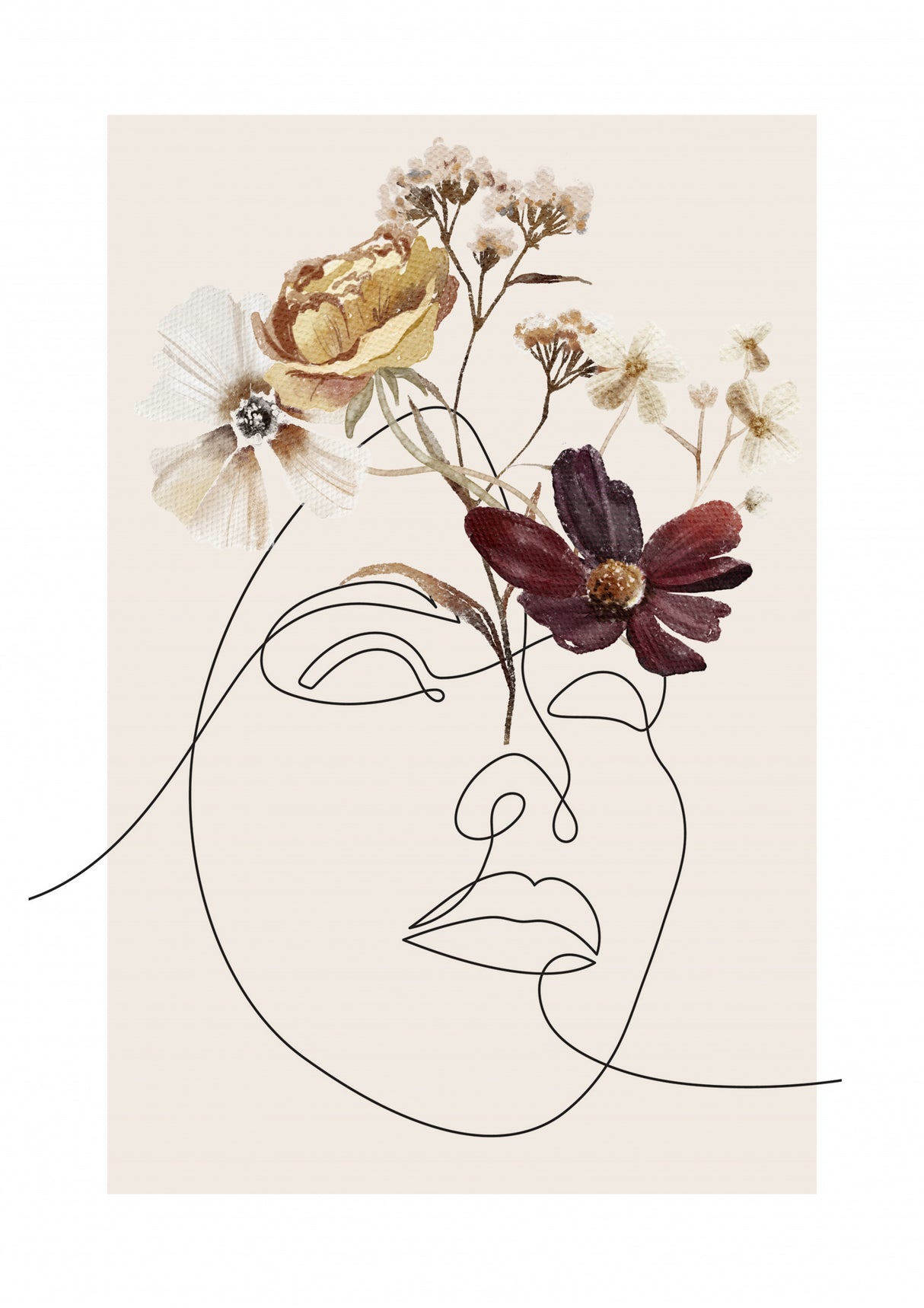 04 Wild Flower Love 1 Lilaxlola Papersize Poster och Canvastavla