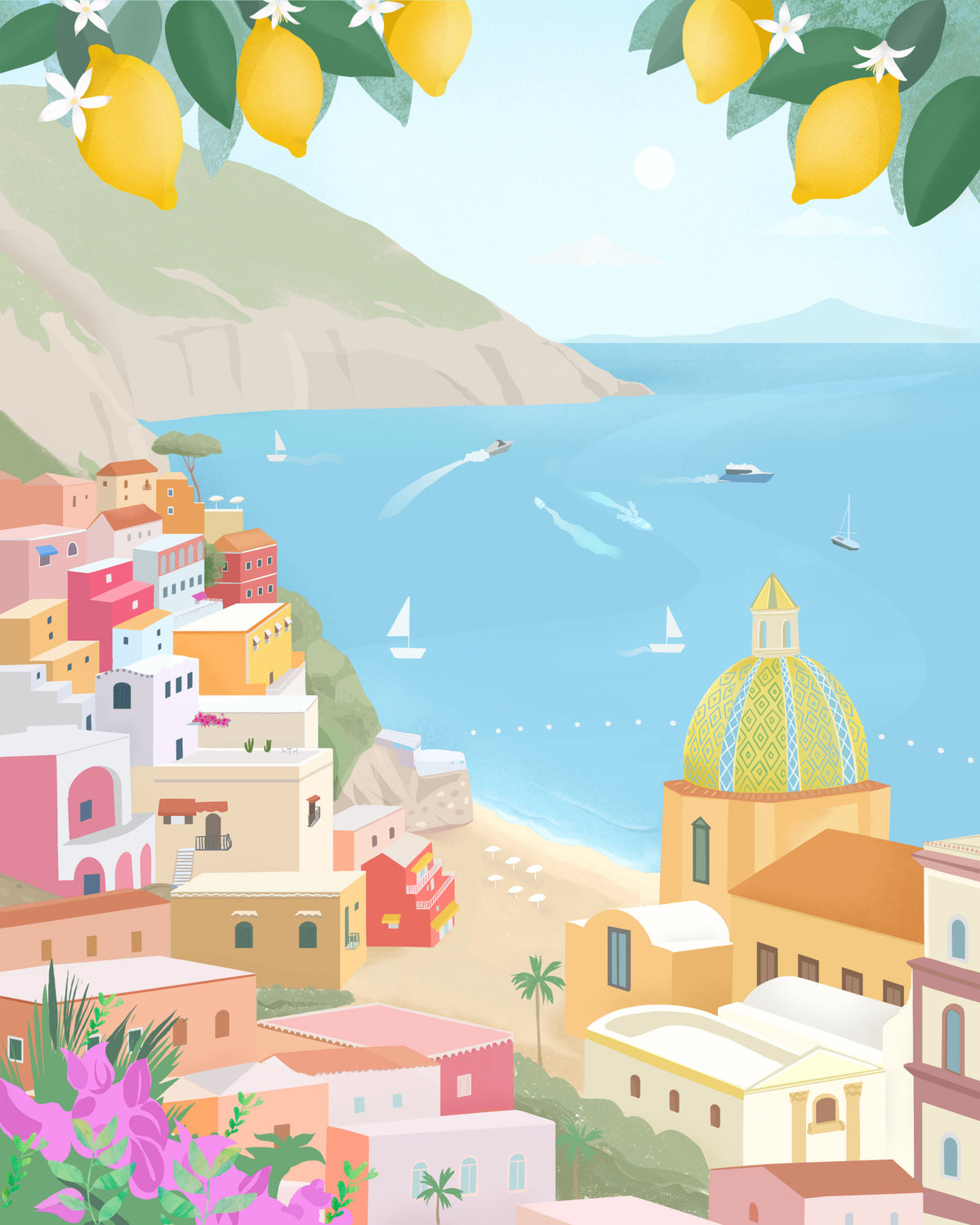 Positano, Italy Poster och Canvastavla
