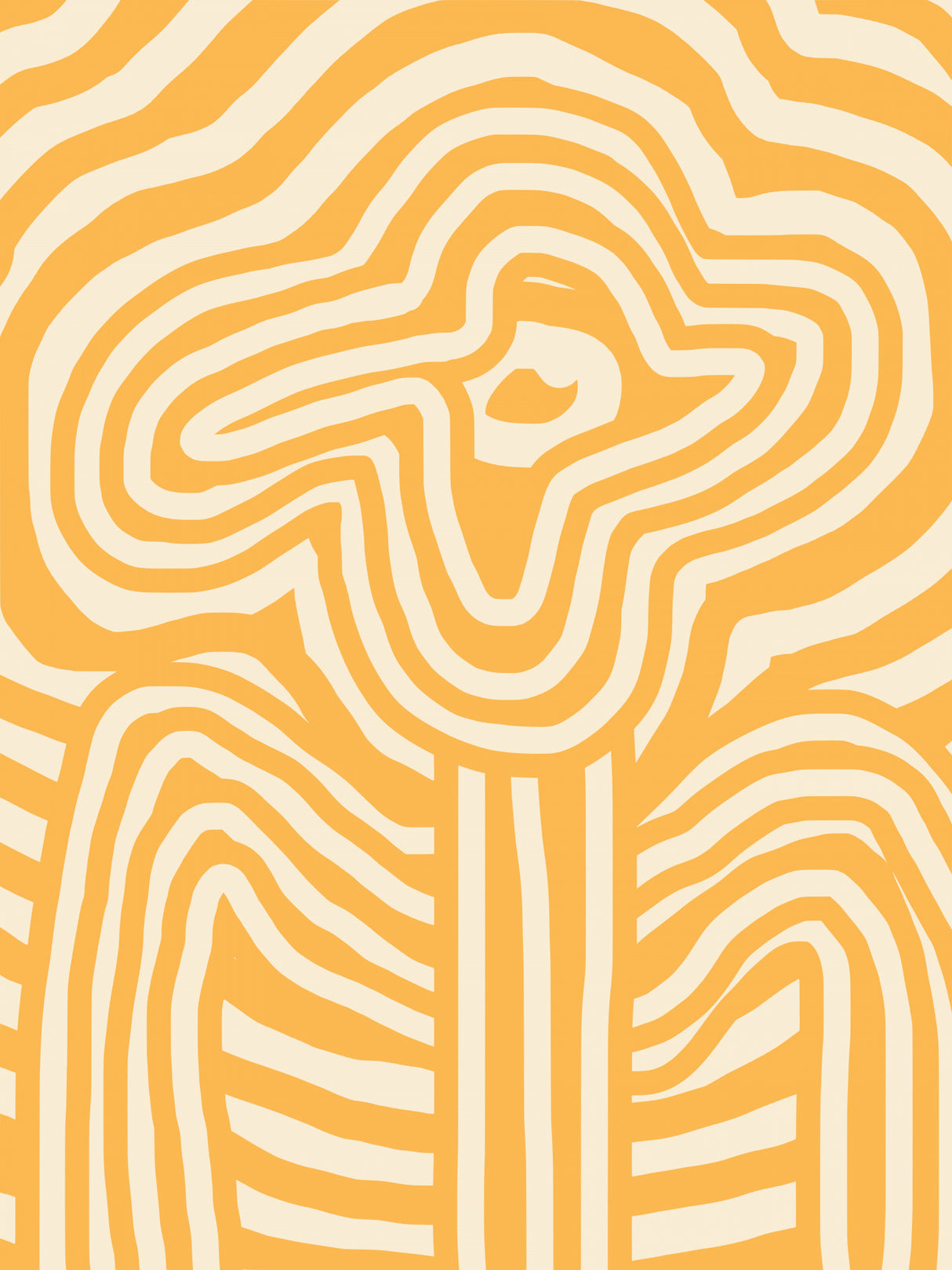 Yellow Striped Flower Poster och Canvastavla