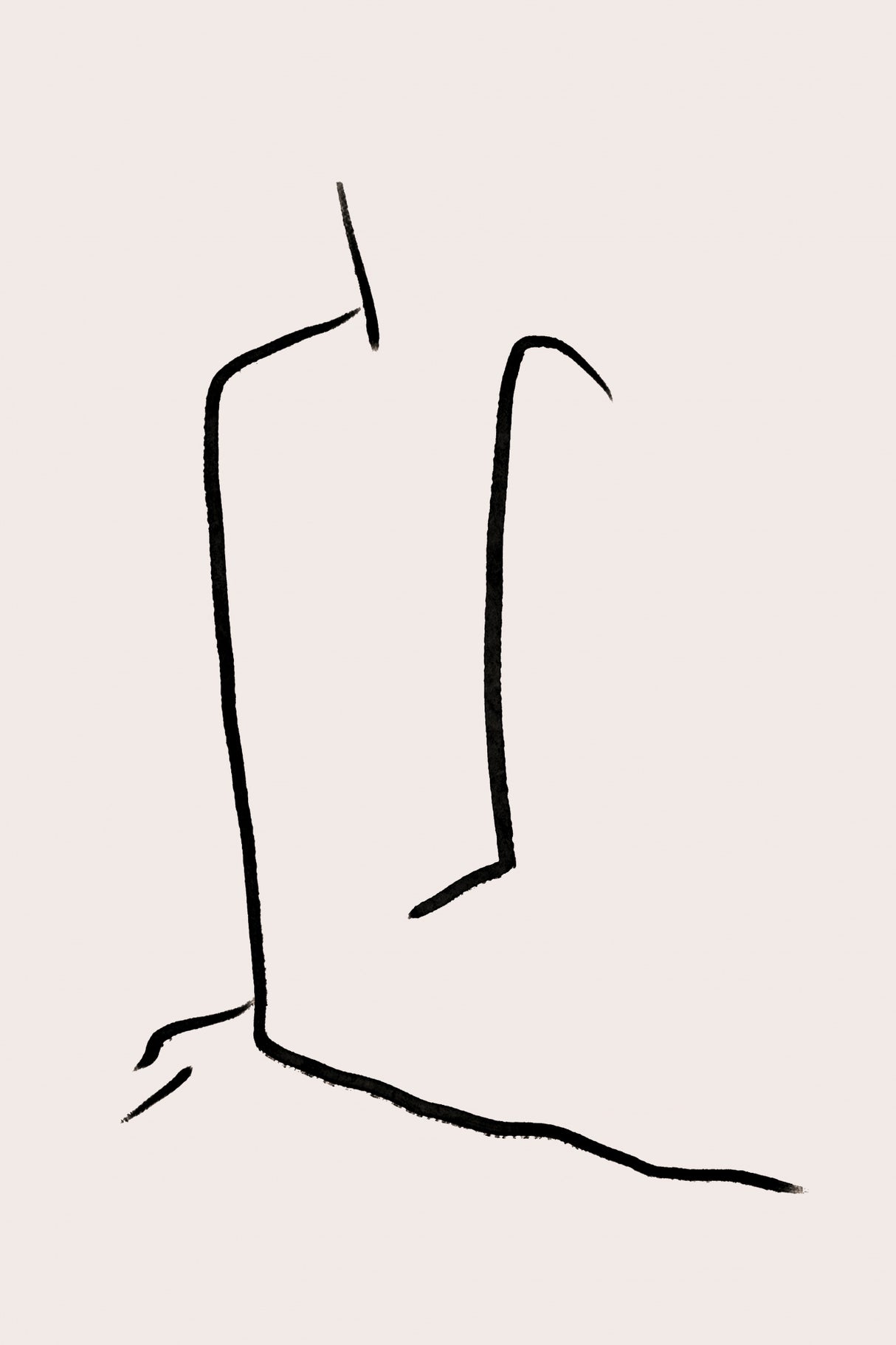 Beigewomanlineart Ratio2x3 Poster och Canvastavla
