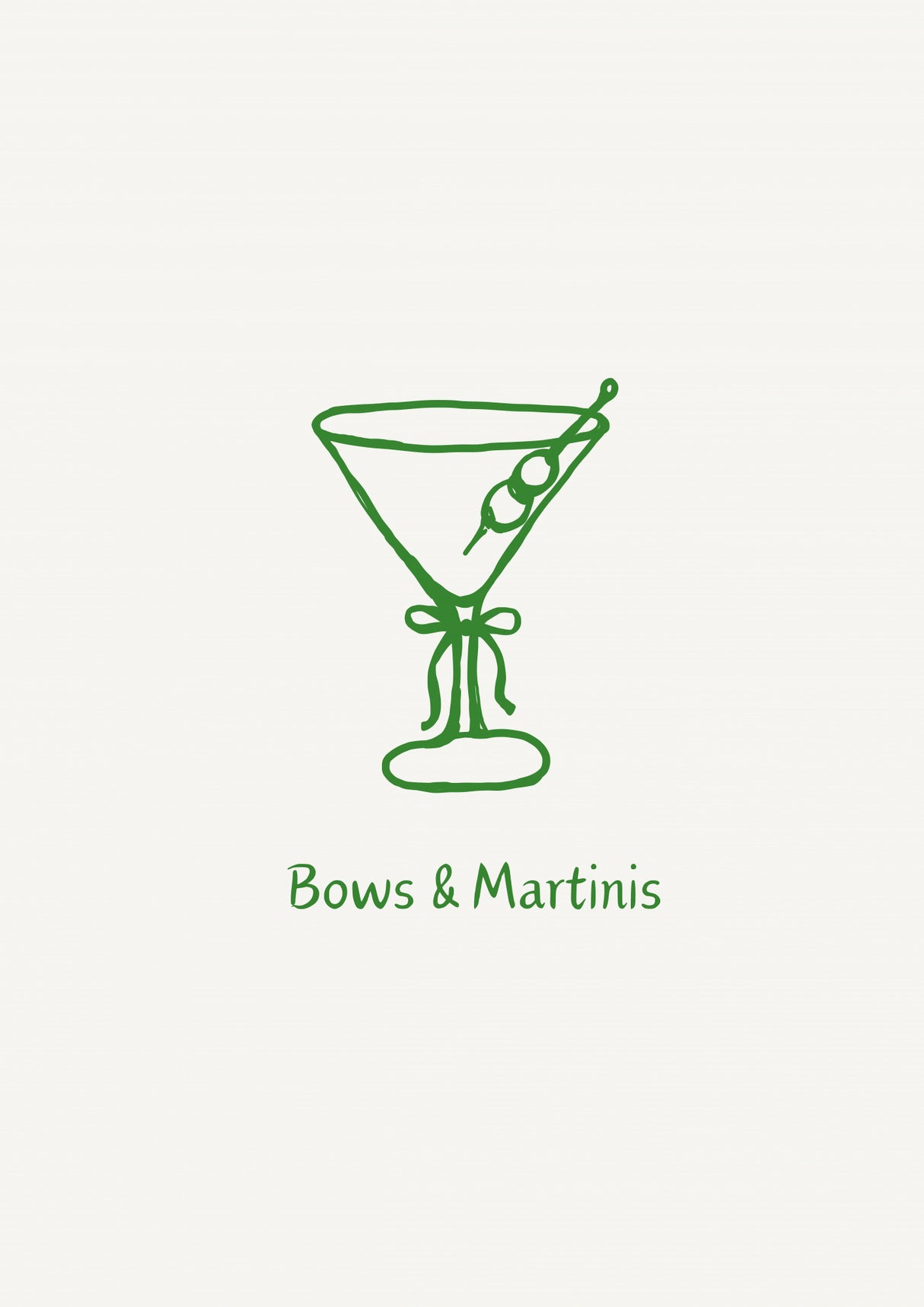 Green Bows and Martinis Poster och Canvastavla