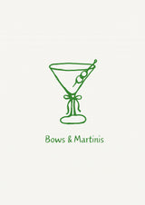 Green Bows and Martinis Poster och Canvastavla