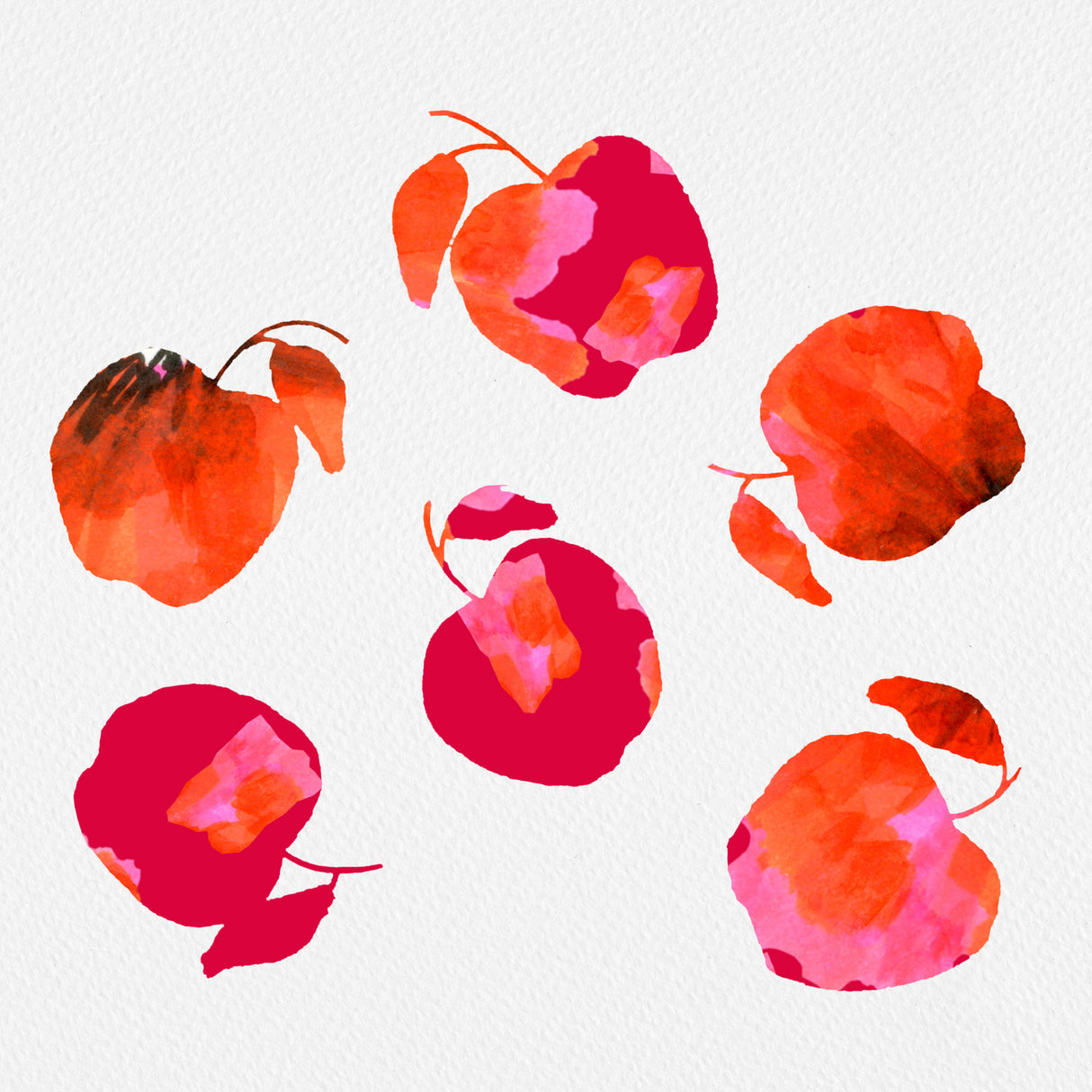Apple  Chiffon Pink Orange Poster och Canvastavla