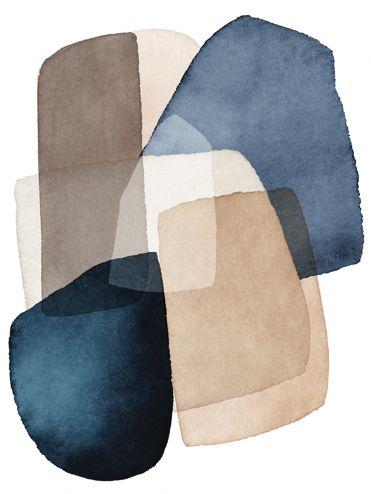 Blue Brown Blocks Poster och Canvastavla