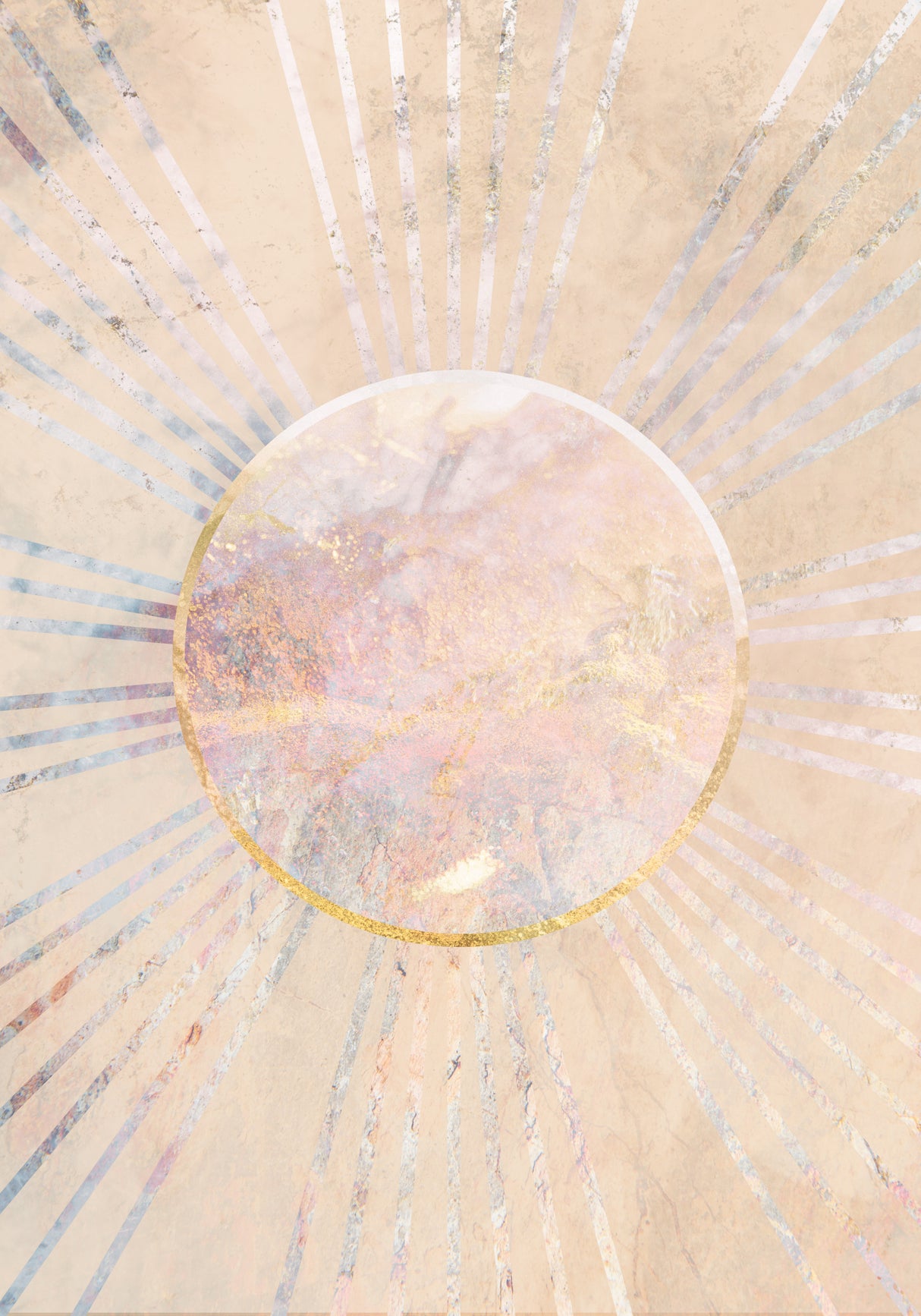 Boho Sun Rays Poster och Canvastavla