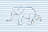 Stripe Elephant Poster och Canvastavla
