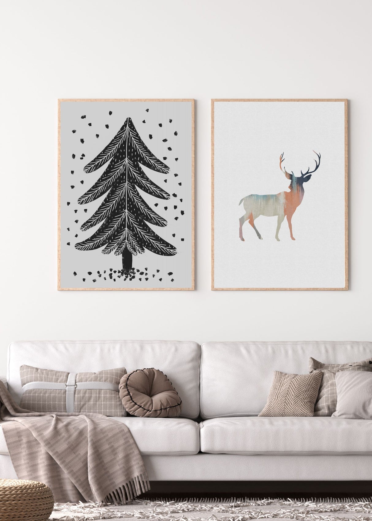 Pastel Deer Poster och Canvastavla