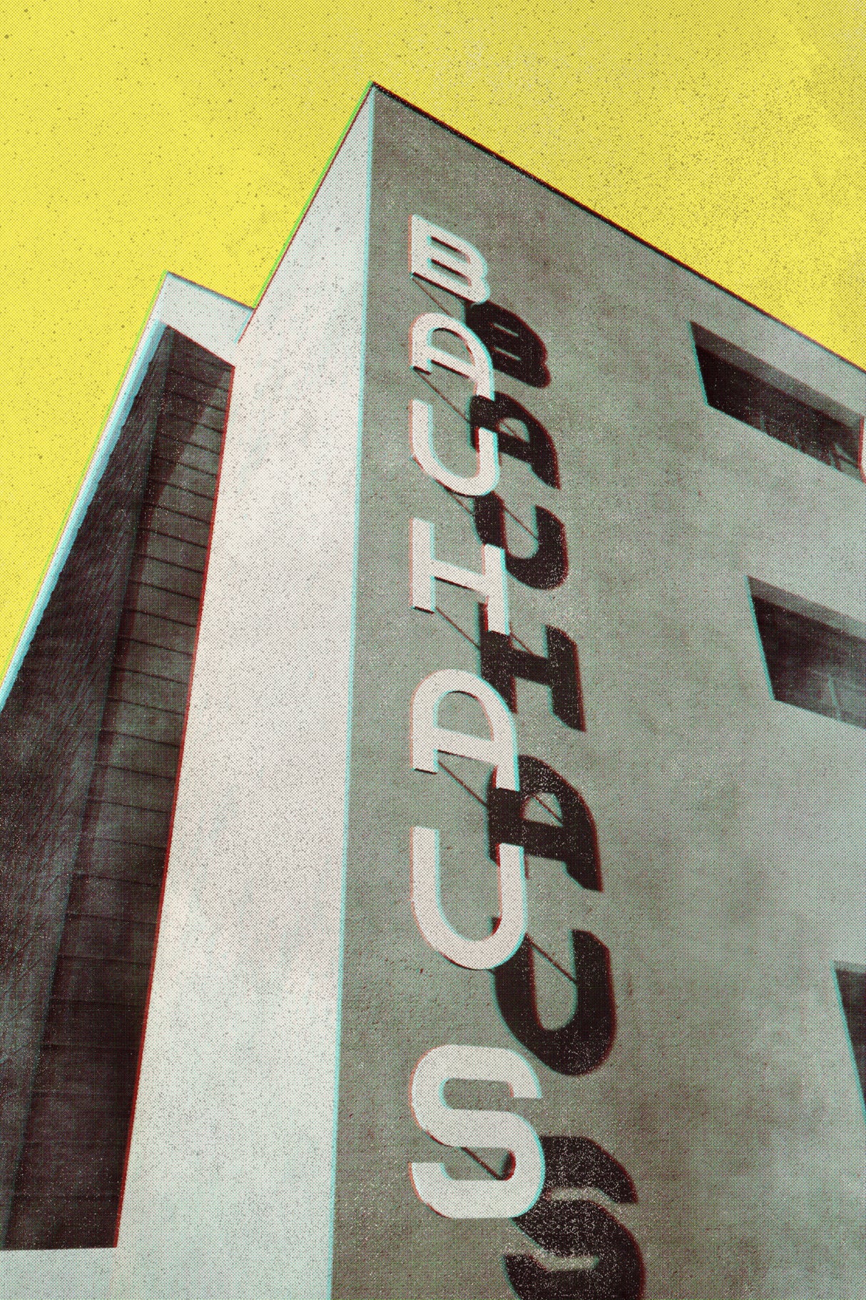 Bauhaus Dessau architecture in vintage magazine style Poster och Canvastavla