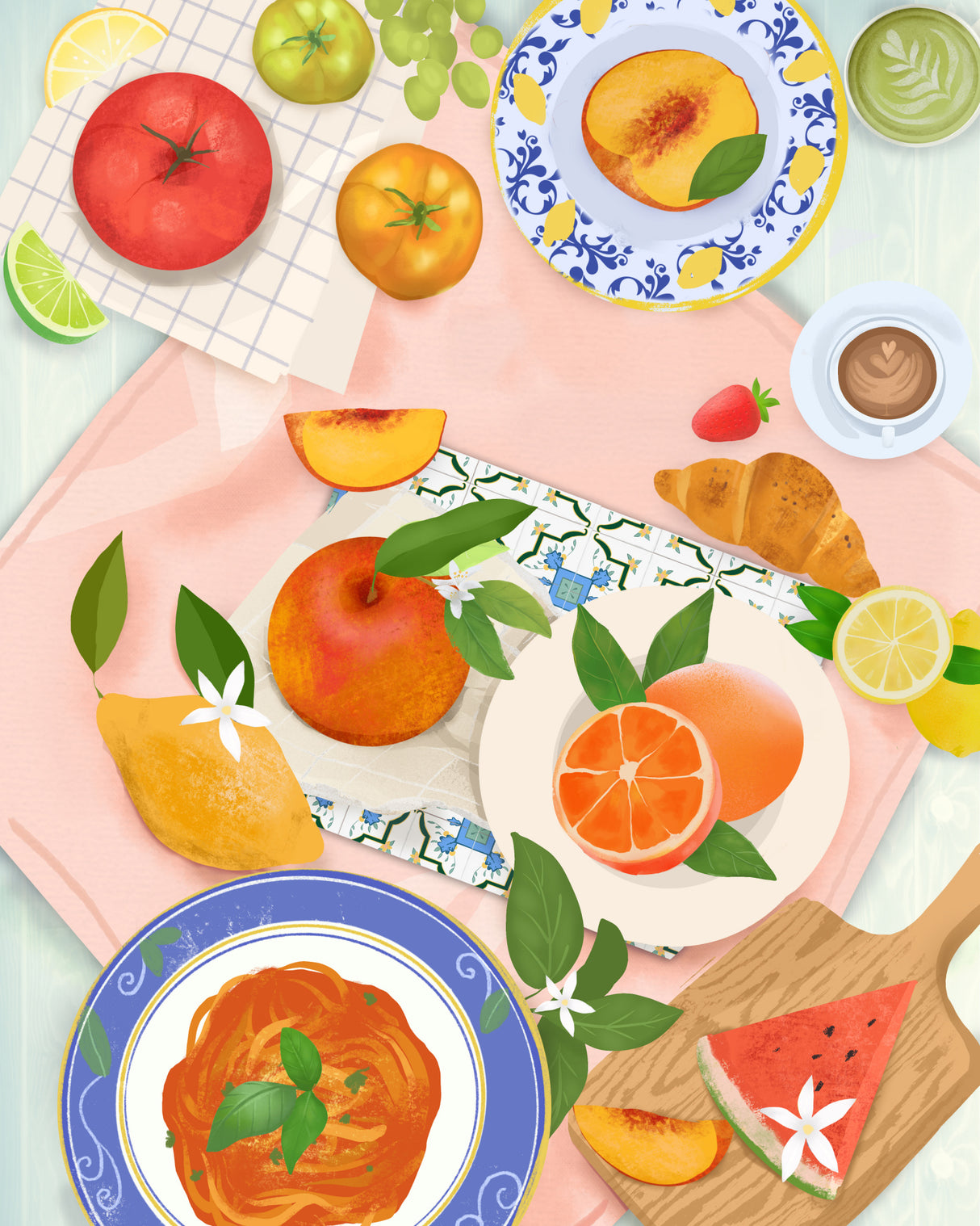 Summer Brunch Poster och Canvastavla