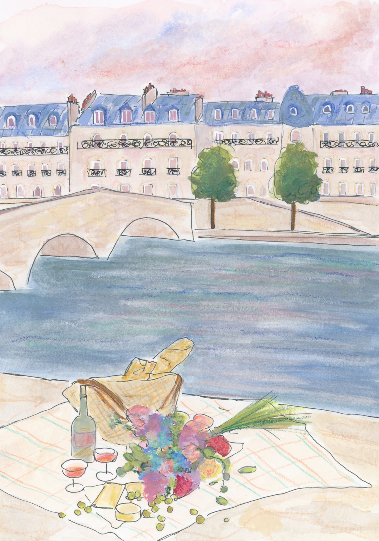 Picnic At the Seine 70x100 Poster och Canvastavla