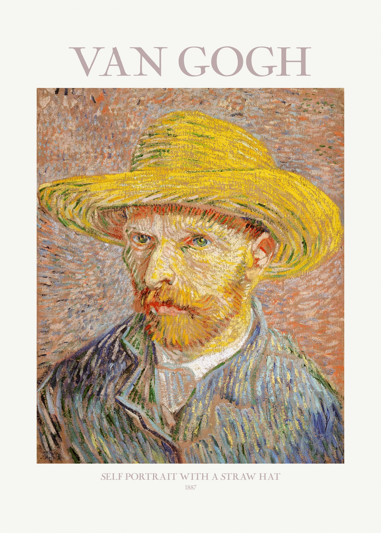 Self Portrait With Straw Hat Poster och Canvastavla