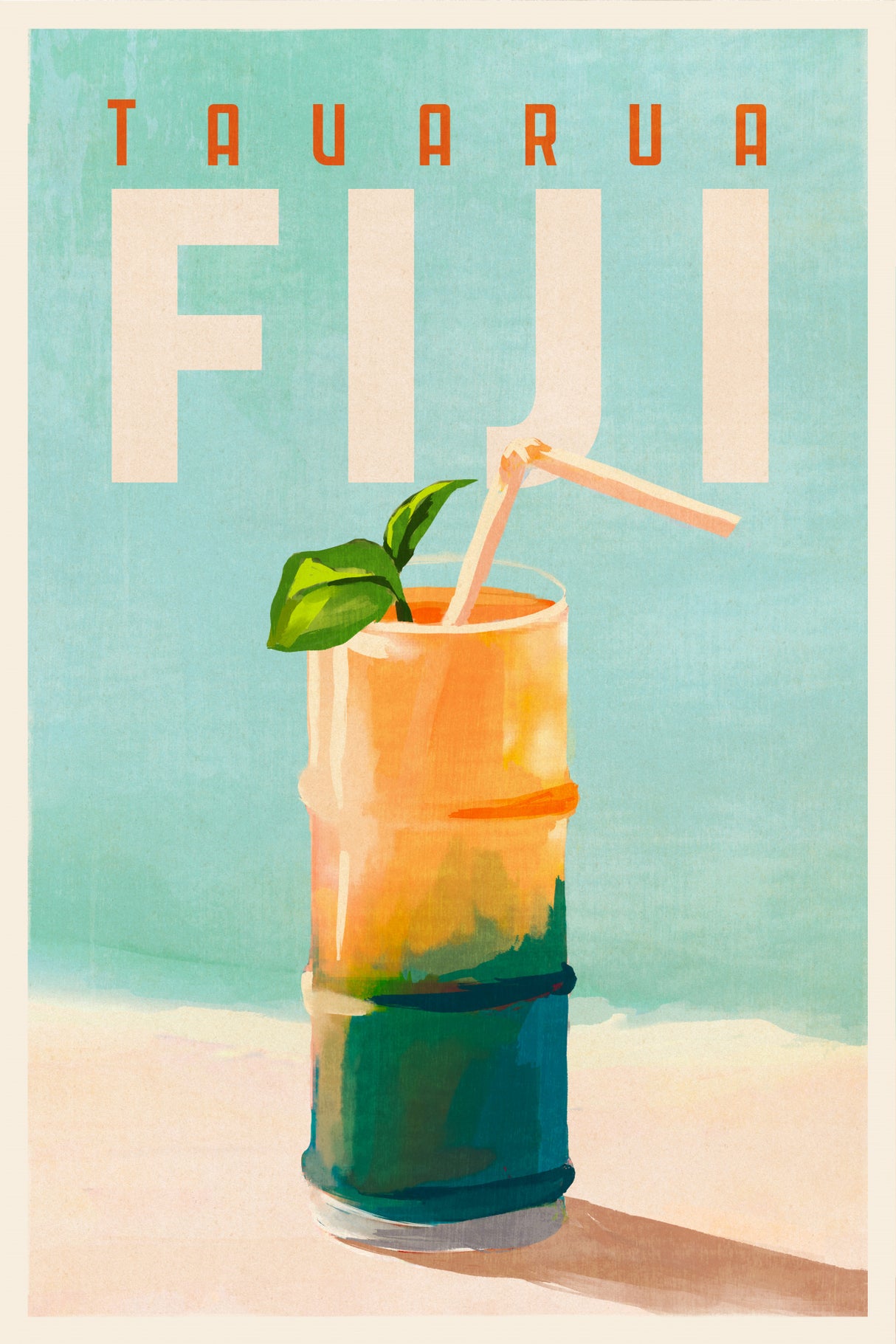 Wg Travel Poster Cocktail Fiji Jewel Poster och Canvastavla