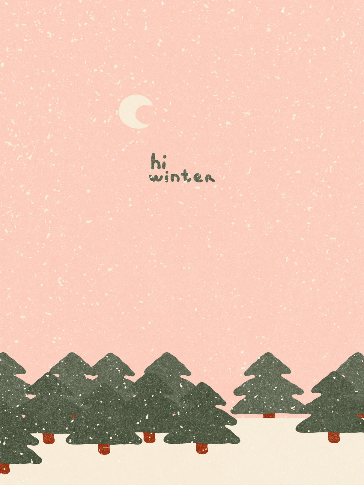 Magical snowfall in the forest. Hello winter Poster och Canvastavla