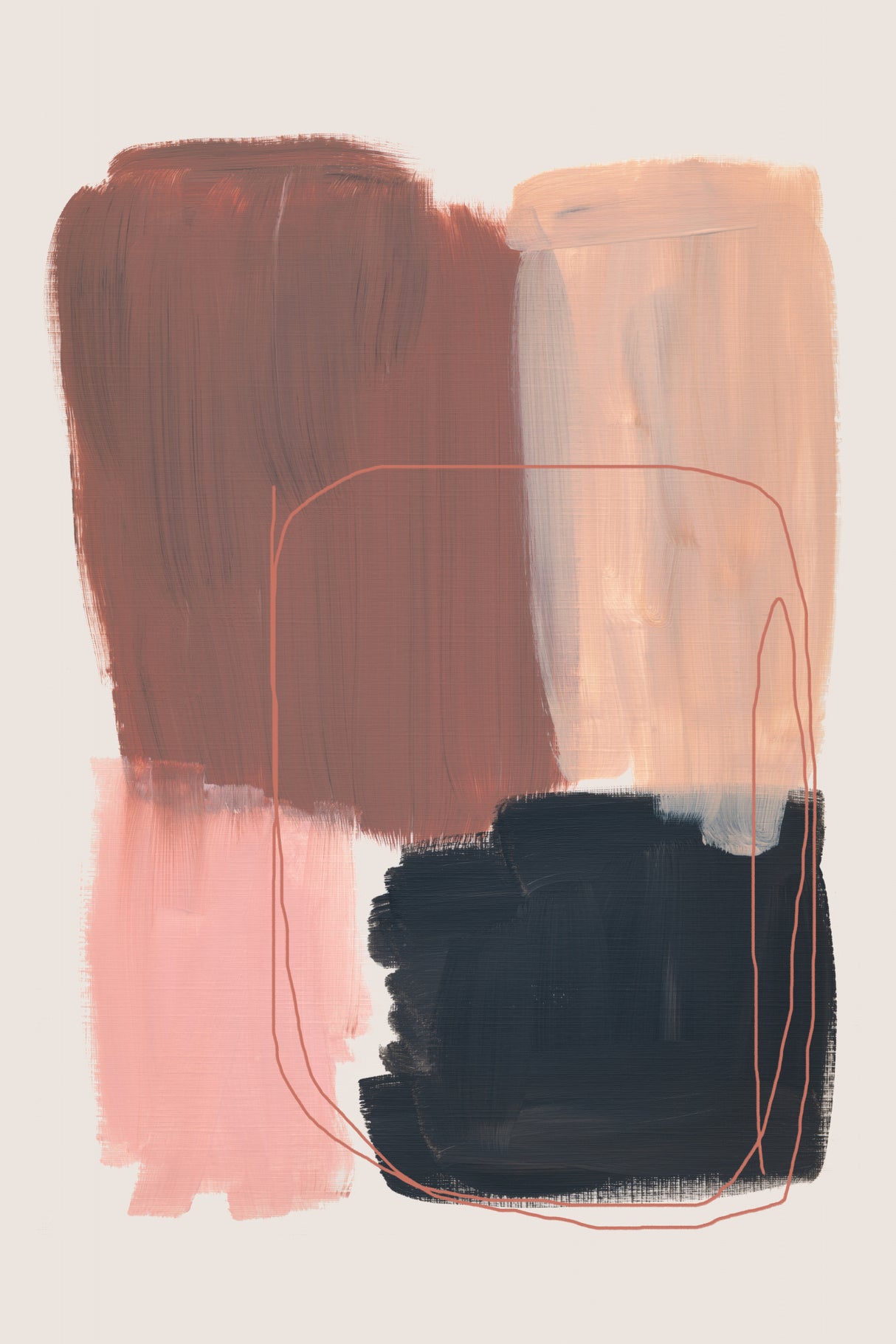 Abstract Brush Strokes 120 Poster och Canvastavla